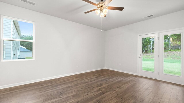 2912 Saltwater Bnd, Beech Island, SC 29842 - spare room with ceiling fan and dark hardwood / wood-style flooring