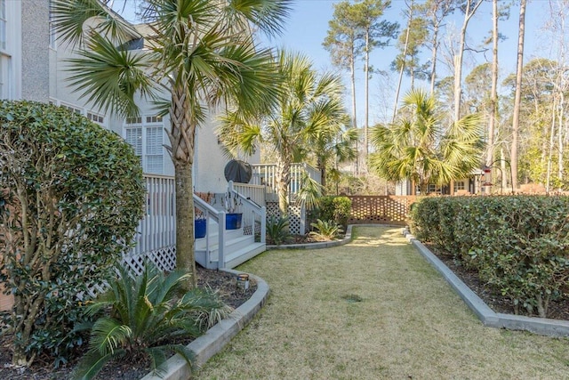 view of yard with fence