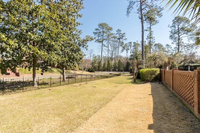 view of yard with fence