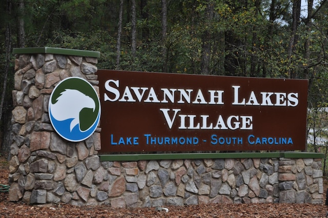 view of community sign