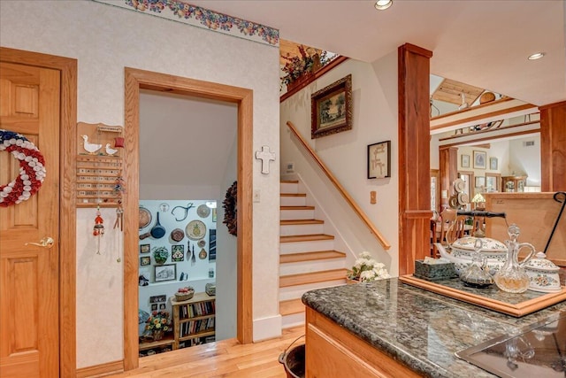 hall featuring hardwood / wood-style flooring