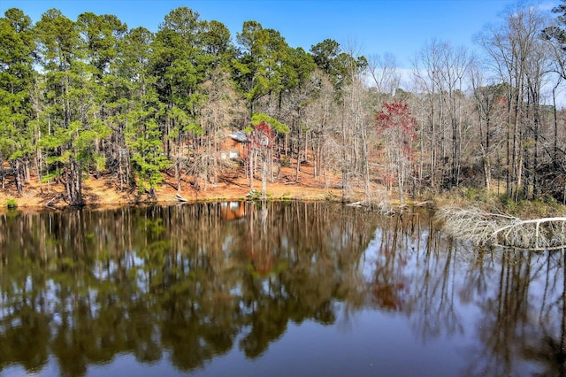 property view of water with a view of trees