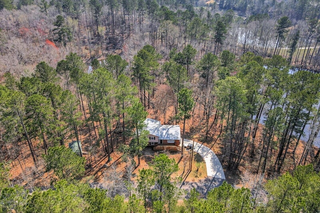 bird's eye view with a view of trees