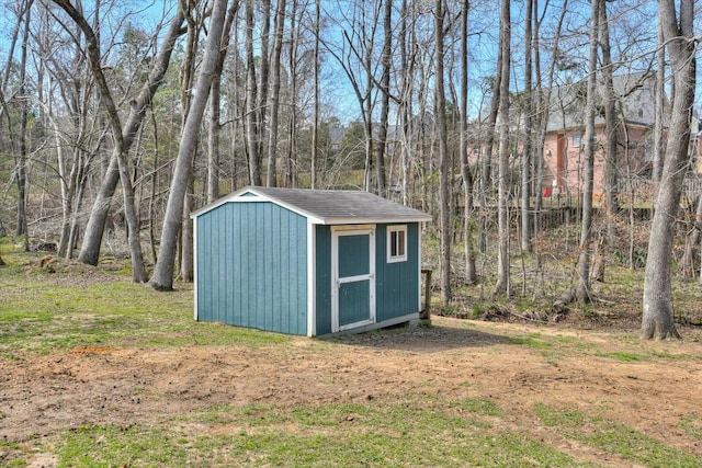 view of shed