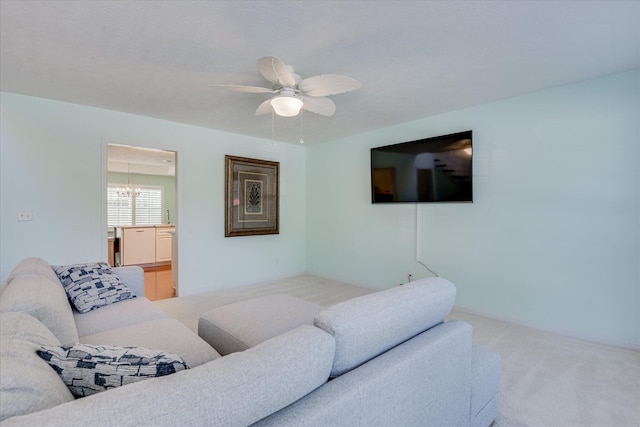 109 Mitchell Dr, North Augusta, SC 29860 - living room with carpet floors and a ceiling fan
