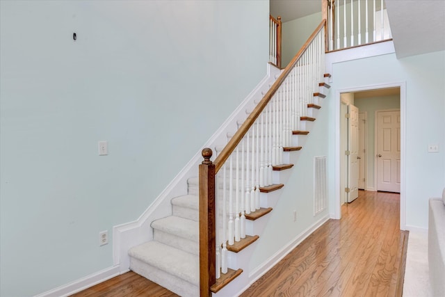 109 Mitchell Dr, North Augusta, SC 29860 - stairs with wood finished floors and baseboards