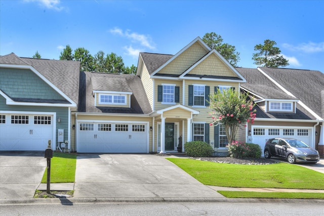 109 Mitchell Dr, North Augusta, SC 29860 - view of front of property with driveway, a front yard, roof with shingles, and an attached garage