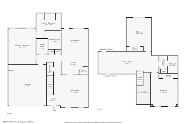 109 Mitchell Dr, North Augusta, SC 29860 - view of property floor plan