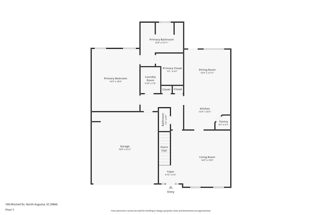 109 Mitchell Dr, North Augusta, SC 29860 - view of home floor plan