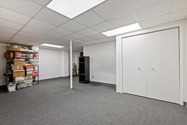 5114 Fairington Dr, Evans, GA 30809 - finished basement featuring baseboards, carpet floors, and a drop ceiling