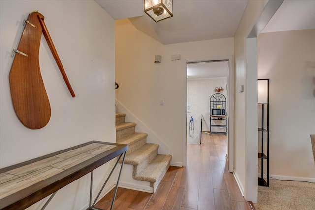 4056 Burning Tree Ln, Augusta, GA 30906 - staircase featuring wood finished floors and baseboards
