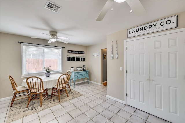 120 Stone St, Harlem, GA 30814 - dining space featuring a ceiling fan and light tile patterned floors