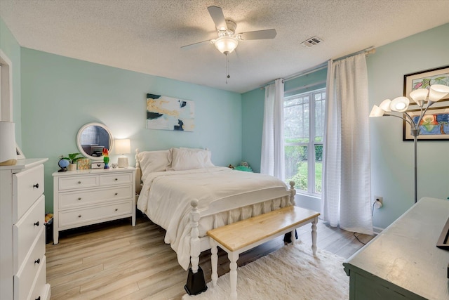 120 Stone St, Harlem, GA 30814 - bedroom featuring light wood-style floors, a textured ceiling, and a ceiling fan