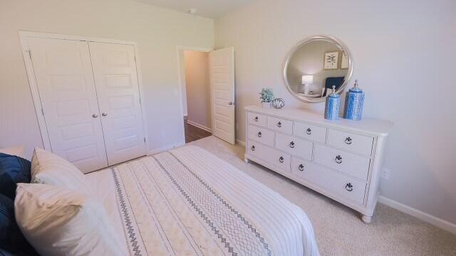 1257 Birch Cir, Grovetown, GA 30813 - bedroom featuring baseboards, a closet, and light colored carpet