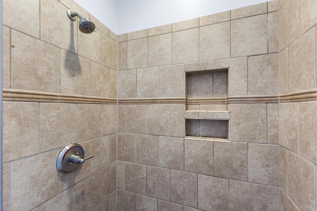 bathroom view of tiled shower