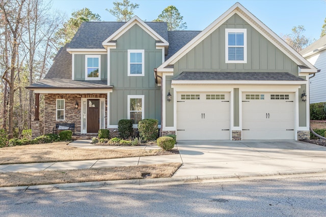 craftsman-style house with a garage