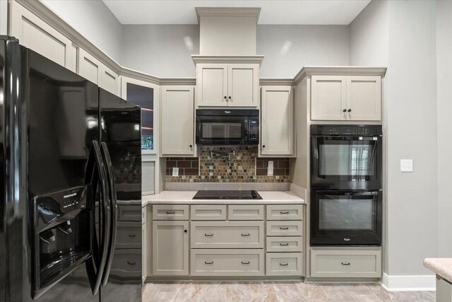 459 Sebastian Dr, Grovetown, GA 30813 - kitchen featuring black appliances, light countertops, and backsplash