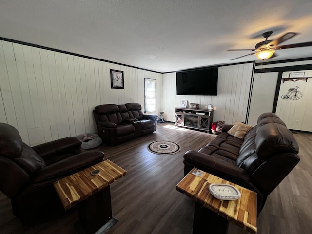 2786 Tudor Rd, Dearing, GA 30808 - living area with dark wood-style floors and a ceiling fan