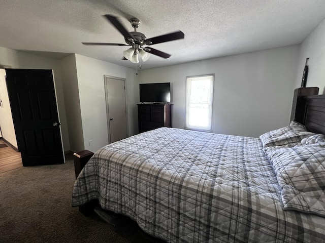 2786 Tudor Rd, Dearing, GA 30808 - bedroom featuring carpet, a ceiling fan, and a textured ceiling