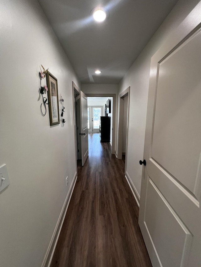 2786 Tudor Rd, Dearing, GA 30808 - hall with dark wood-type flooring and recessed lighting