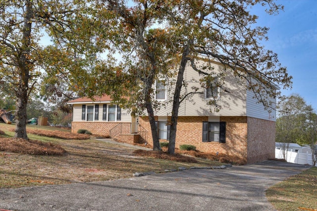 view of split level home