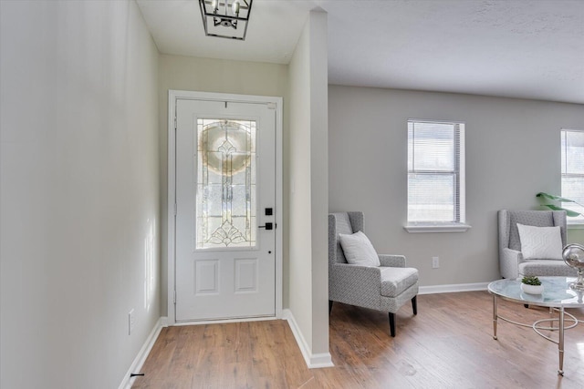 entrance foyer with hardwood / wood-style flooring