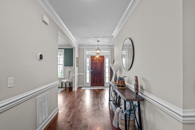 1206 Arcilla Pt, Martinez, GA 30907 - foyer entrance with dark wood finished floors and ornamental molding