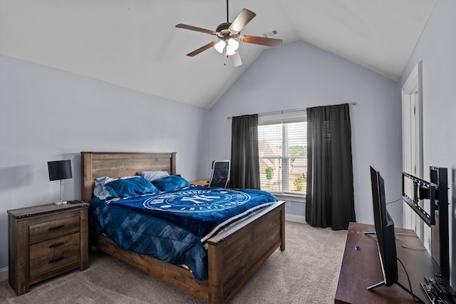 1206 Arcilla Pt, Martinez, GA 30907 - carpeted bedroom with vaulted ceiling and a ceiling fan