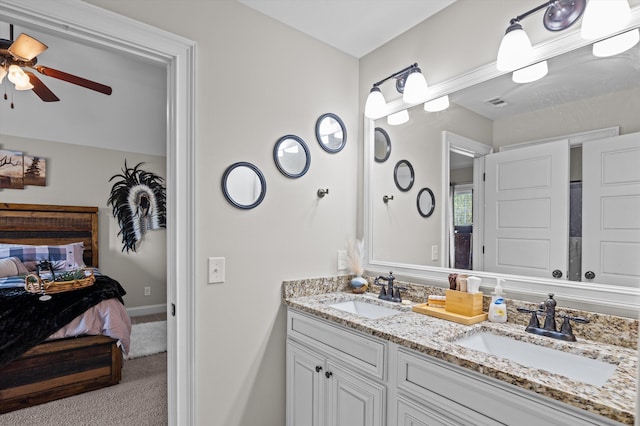 1206 Arcilla Pt, Martinez, GA 30907 - full bathroom featuring ensuite bathroom, double vanity, and a ceiling fan