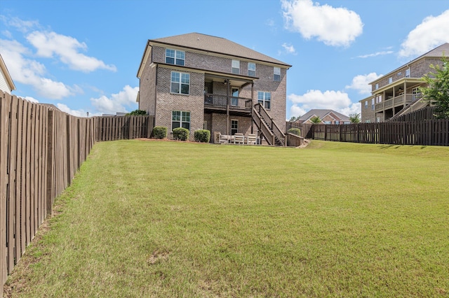 1206 Arcilla Pt, Martinez, GA 30907 - rear view of property with stairs, brick siding, and a ceiling fan