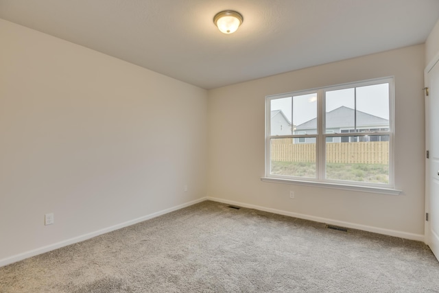 view of carpeted spare room