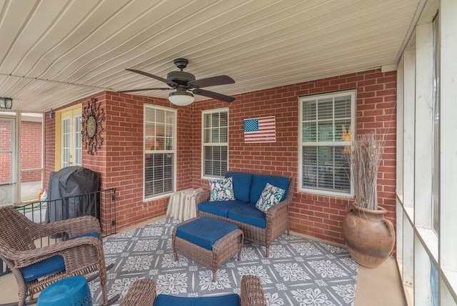 2108 Glenn Fls, Grovetown, GA 30813 - view of patio with ceiling fan and outdoor lounge area