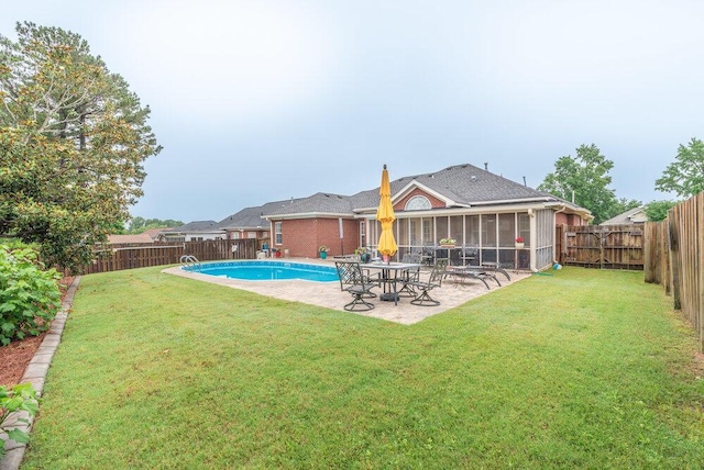 2108 Glenn Fls, Grovetown, GA 30813 - view of swimming pool featuring a sunroom and a patio