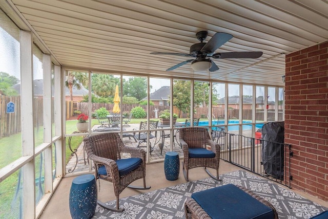 2108 Glenn Fls, Grovetown, GA 30813 - sunroom with a ceiling fan and healthy amount of natural light