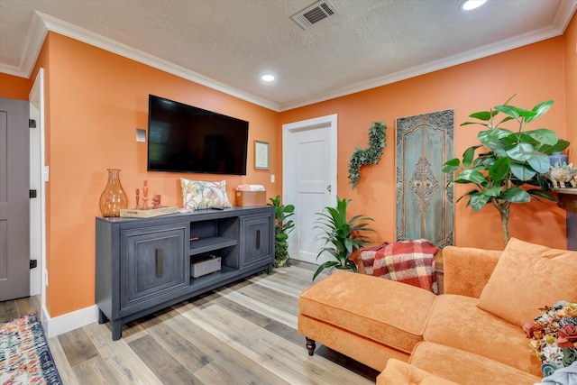 2206 Sandra Ct, Augusta, GA 30906 - living area with ornamental molding, light wood-type flooring, recessed lighting, and baseboards