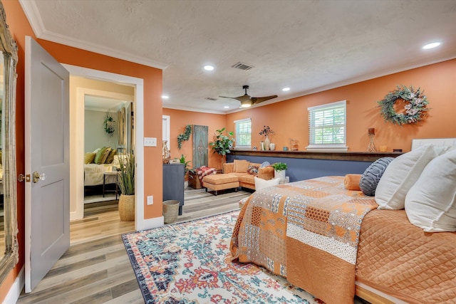 2206 Sandra Ct, Augusta, GA 30906 - bedroom featuring light wood-style flooring, crown molding, recessed lighting, and baseboards