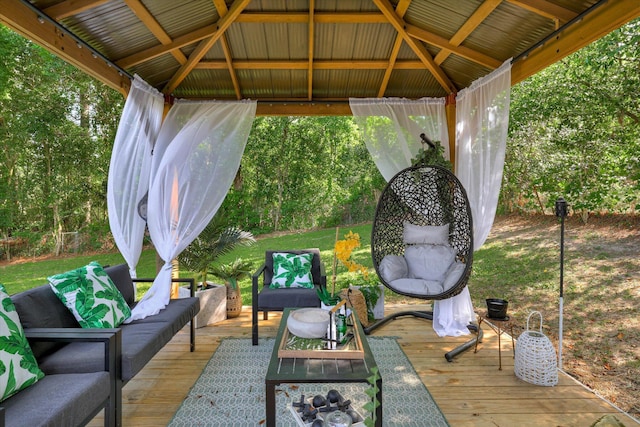 2206 Sandra Ct, Augusta, GA 30906 - deck with an outdoor hangout area and a gazebo