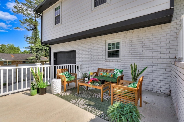 2206 Sandra Ct, Augusta, GA 30906 - view of patio / terrace with outdoor lounge area and a garage