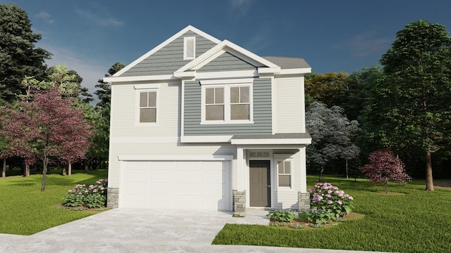 WD247 Helen Dr, North Augusta, SC 29860 - view of front facade with a garage, a front yard, and driveway
