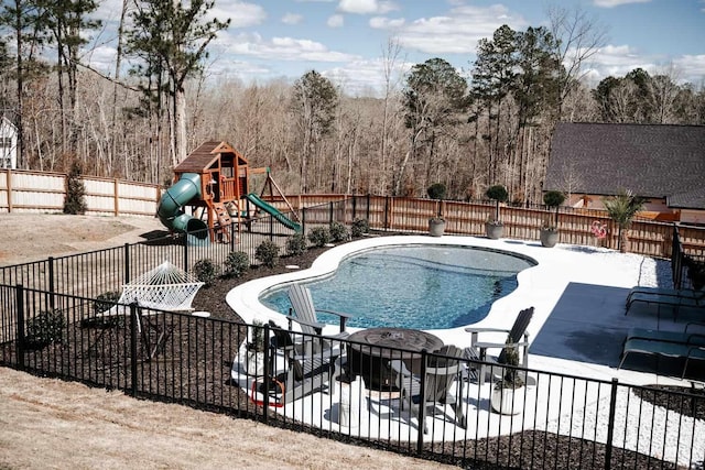 1037 Bartram Rdg, Evans, GA 30809 - view of pool with a fenced backyard, a playground, and a patio