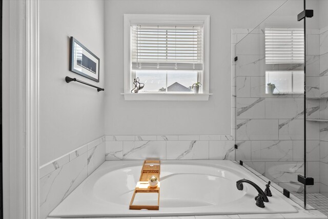 1037 Bartram Rdg, Evans, GA 30809 - bathroom with a bath and a marble finish shower