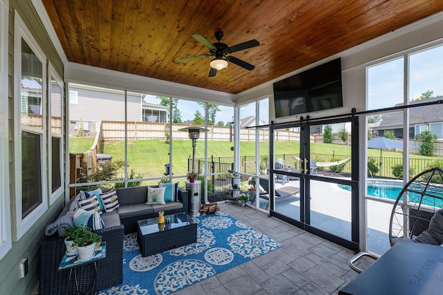 1037 Bartram Rdg, Evans, GA 30809 - sunroom / solarium with an outdoor hangout area and ceiling fan