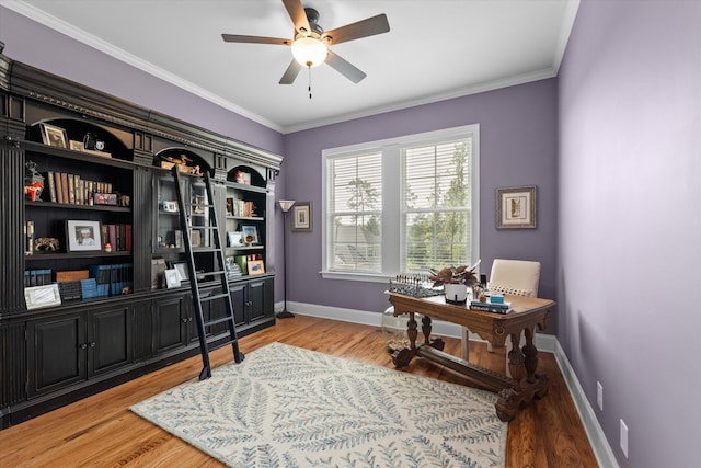 1037 Bartram Rdg, Evans, GA 30809 - office space with a ceiling fan, light wood-style floors, and ornamental molding