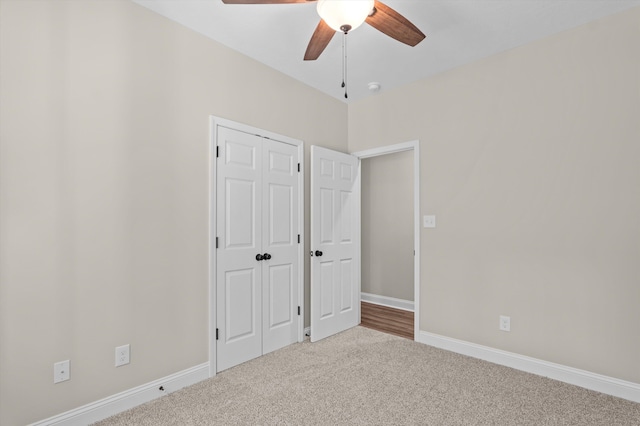502 Shadowmoor Ct, Thomson, GA 30824 - unfurnished bedroom with carpet, a closet, and a ceiling fan