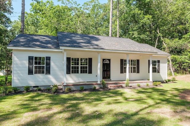 502 Shadowmoor Ct, Thomson, GA 30824 - view of front of property featuring a front lawn, covered porch, and roof with shingles