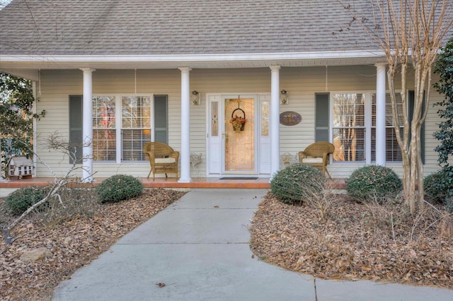 entrance to property with covered porch