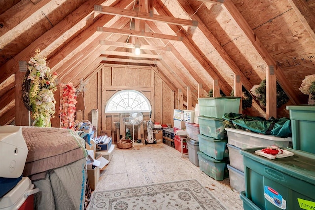 view of unfinished attic