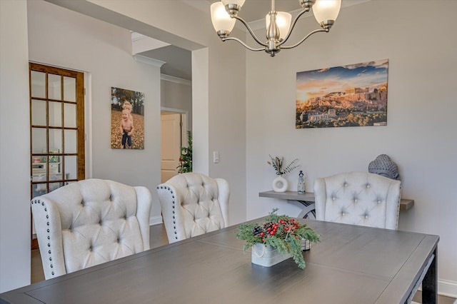 dining room featuring a notable chandelier