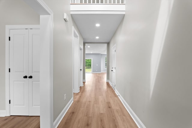 651 Moose Club Rd, Thomson, GA 30824 - hallway featuring light wood finished floors, recessed lighting, and baseboards