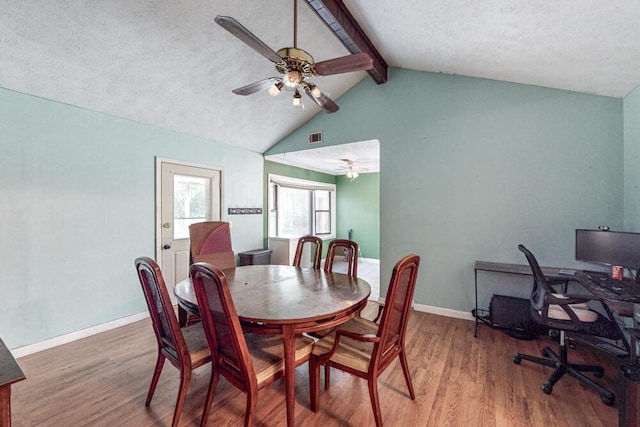 503 Mckenzie Ct, North Augusta, SC 29841 - dining space with ceiling fan, wood finished floors, and a desk